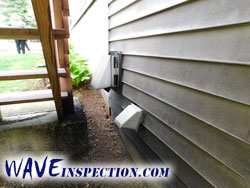 Boiler venting at stairway WAVE Home Inspector MA