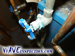 Gate valve pin hole leak - WAVE Home Inspector MA
