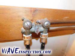 Broken laundry shut off handle. WAVE Home Inspector MA